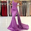 Dresses New Year's Hunter Green Mermaid Evening Dresses for African Women Long Sexy one shoulder Shiny Beads Sleeveless Formal Party Illus