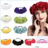 Decoratieve bloemen Kransen Rose hoofdband Boheemse bloemkronen Beach Hawaii Floral Garland Wedding Kransen Holiday Festival Haar DHY6H