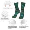 Men's Socks Combed Texture Book Endpaper Sea Green 1800s Marble Marbling Marbled Design Parttern Sock Men Women Polyester Stockings