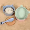 Baby Cartoon Panda Bowl Spoon Set Vete Straw Baby Feeding Solid Foods Table Set Dishes Plates For Food Kitchen Gadget