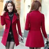 Women's Wool Blends Korean Coat Fashion Woolen Overcoat Women Slim With Belt Meidum Long Casual Spring Autumn Coats Femme Casaco 221110