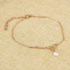 Anklets Viieee Bohemia Design Cz Crystal Bowknot Trendy Rose Gold Stal nierdzewna biżuteria na plażę dla kobiet dziewczęta VA19036