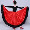 Stage Wear Gypsy Princess Girls Costumi di danza del ventre Gonna flamenco tradizionale spagnola Abito in raso liscio Swing DL5158