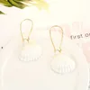 Bohemian ins style white earrings alloy conch female natural shell earrings