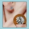 Stud Studs 5Mm 925 Sier Luxury Crystal Zircone Orecchini Anti Allergico Donne Eleganti Ragazze Gioielli Nobili In Vendita Drop Delivery Dhho4