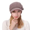 Viseiras slouch bonés mais quentes chapéus de pele chapéu de pico manter quente boné adicionar forrado feminino outono inverno boina gorro