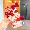 ملحقات الشعر Melario 10pcs/مجموعة الفتيات اللطيفات Cartoon Bow Clips Red Christmas Kids Barrettes Barrettes