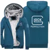 Hoodies للرجال Sweatshirts 2021 Glock Perfection اطلاق النار ذكر جودة الشتاء الجديد جودة الباركات السمكة على مقنعين المعطف