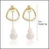 Charme Style baroque Perle Hoop Dangle Charme Boucles d'oreilles pour femmes Imitation Naturel Perles d'eau douce Forme étrange Goujons Boucles d'oreilles Mixe Dhvef