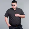 Men's Casual Shirts Summer Men Formal Shirt Short Sleeve Large Size 8XL 9XL 10XL 12XL Home Business Office Dress Wedding Navy Blue Purple