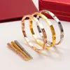 LOVE BRACELTER Designer Bracelets Luxury Jewelry Women Bangle Classic Titanium Aleo Gold Plated Gold Bangles for Women Never Fade Not Allergic 4mm