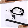 Charm-Armbänder Charm-Armbänder Tai Chi Paar Legierung Anhänger Verstellbares Geflecht Kettenarmband Passender Liebhaber Für Geschenkcharm Kent22 Dro Dhjgo