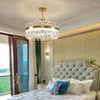 Chandeliers FKL Modern Luxury Crystal Chandelier Gold Light Living Room LED Lamp Simple Household Round/Rectangular Dining Decorative