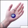 Kluczowe pierścionki biżuteria Turkish Evil Blue Oko Pierścień samochodowy Amet Lucky Charm wiszący wisiorek klejnotry dostawa 2021 otetk