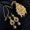 Collier boucles d'oreilles ensemble luxe arabe mode pendentif femmes Robe de mariée évider Floral algérien bijoux