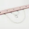Pink punk harajuku colar de gargantilha colar de couro pu p￩rola gargantilha g￳tica j￳ias de pulseira de pesco￧o artesanal