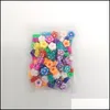 Acrylic Plastic Lucite 10Mm Flower/Fruit/Animal Printing Beads Acrylic Polymer Clay Charms Jewelry Mixed Color Diy Polymerclay Spa Dhydr