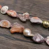 Collier ras du cou GuaiGuai, bijoux 2 brins, Agate rose Rare du Botswana, pépite de forme libre, collier de perles Keshi d'eau douce