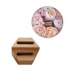 Jewelry Pouches D0JD Hexagon Wooden Ring Storage Organizer Display Stand Wedding Tray For Girls Ladies