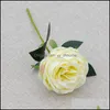 Couronnes de fleurs décoratives à tige unique, fleur de rose, 30 cm de longueur, roses en soie artificielles, pour fête de mariage, fleurs décoratives pour la maison, Whit Dhk3H