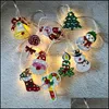 Juldekorationer Jul LED -ljus Str￤ng Cartoon Xmas Motiv 1 65M 10 LED/ 20 Utomhusdekoration Drop Delivery Home Garden Fe Dhevr