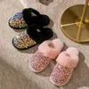 Slippers Sequin Plush Fashion Winter Warm Women's Thick Bottom Casual Home Suede Flip-Flops