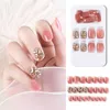 Unghie finte 24pcs Mulcolor Fake Nail Patch Long Oval Nail rimovibile Short Paragraph Fashion Manicure Unas Falsas