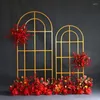 Heminredning Flone Wedding Flower Arch Backdrop Stand smidesj￤rn med sk￤rmceremoni Party Dekoration Metal Rekvisita