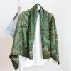 Oriental Style Silk Wool Square Scarf Cashew Flower Pattern Double-sided Printing Velvet Scarf Warm Shawl In Autumn and Winter