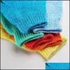Escovas de banho esponjas lavadores de banho luvas esfoliantes de banho 12 cores esfregar luvas para o chuveiro spa mas célula de pele morta dhe6l