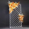 Party Decoration 6.56FT Tall Metal Wedding Flower Arch Backdrop Stand Iron Props Screen Decorations Lawn Stage Background