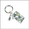 Porte-clés Hangs Leopard Feuille Modèle Portefeuille Bracelet Porte-clés Porte-Monnaie Sac Accrocher Porte-clés Bracelet Manchette Pour Femmes Bijoux De Mode Dhy8C