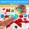 Autocollant mosaïque de boutons de 36 styles, Kits d'art, dessin, peinture, jouets, cadeaux d'éducation préscolaire pour enfants filles