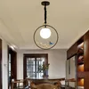 Pendant Lamps Chinese Bird Light Originality Dining Room Living Bedroom Chandelier Corridor Porch Simple Round Glass Lamp