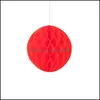 Other Festive Party Supplies Paper Honeycomb Ball Birthday Wedding Party Decoration Hanging Lantern Year Decor Drop Delivery Home Dhlba