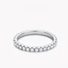 Anneaux de mariage Apaison 925 Sterling Silver for Women 2 mm Full Moisanite Eternity Ladies Ring Bijoux de luxe en gros