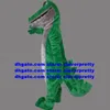 Grünes Krokodil-Alligator-Dinosaurier-Dino-Maskottchen-Kostüm für Erwachsene, Zeichentrickfigur, kreisförmiger Flyer, Geschäftsgründung zx63