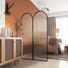 Tempered glazen schermen opvouwbare beweegbare vloerruimte Dividers Decoratie geperforeerde gratis eetkamers ijzeren partitie