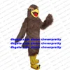 Dark Brown Long Fur Eagle Hawk Mascot Costume Tiercel Falcon Vulture Adult Commercial Strip Drive Brand Figure zx553