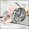 Baking Pastry Tools Hand Flour Sieve Handheld Stainless Steel Powder Mesh Cup Sugar Bake Pastry Tool Drop Delivery Home Garden Kit Dhver