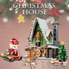 Jouet de Noël 1452pcs City Winter Snow House Santa Claus Building Mothobile Christmas Tree Figures B