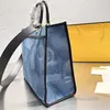 TOTES Tasarımcı Denim Sunshine Tote Çanta Kadınlar Sert Hle Hle Hbag Büyük Alışveriş Çanta Crobody Omuz S Altın Donanım Moda Mektubu Plajı