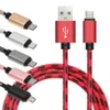 USB Type C -kablar flätade 25 cm snabb laddningsdatasladd Mikro Mobiltelefonladdare Kabeltråd för Samsung Huawei LG -smartphone