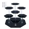 Jewelry Pouches Premium Clear/Black Acrylic Pedestal Display Riser Stands Set Decorative For Cake Dessert Rack Party Decor