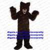 Long Fur Brown Bear Mascot Costume Grizzly Bear Ursus Arctos seriefigur Butik nuvarande tillgivenhetsuttryck ZX593