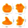 Stampi da forno 4 pezzi Halloween Stampo per decorare torte fai da te Stampo per lecca-lecca al cioccolato fatto a mano Strumenti per il taglio di biscotti in plastica