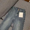 Calças de calça de tamanho grande feminino Jeans jeans e mulheres designers bordados letras esbeltas de alta qualidade jeans francesa moda direta calças de luxo casual