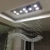 Lustres de lustre italiano lustre iluminação de sala de estar barra de cozinha ilha de cozinha k9 lâmpada retângulo