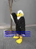 Black White Long Fur Eagle Hawk Mascot Costume Tiercel Falcon Vulture Character Good Looking Nice Opening Ceremony ZX421