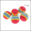 Hundespielzeug kaut Eva Rainbow Cat Dog Ball Haustiere Aktivitäten Lustige Bälle Kid Foam Sponge Elastic Pet Toys Drop Delivery Home Garden Supp Dhiot